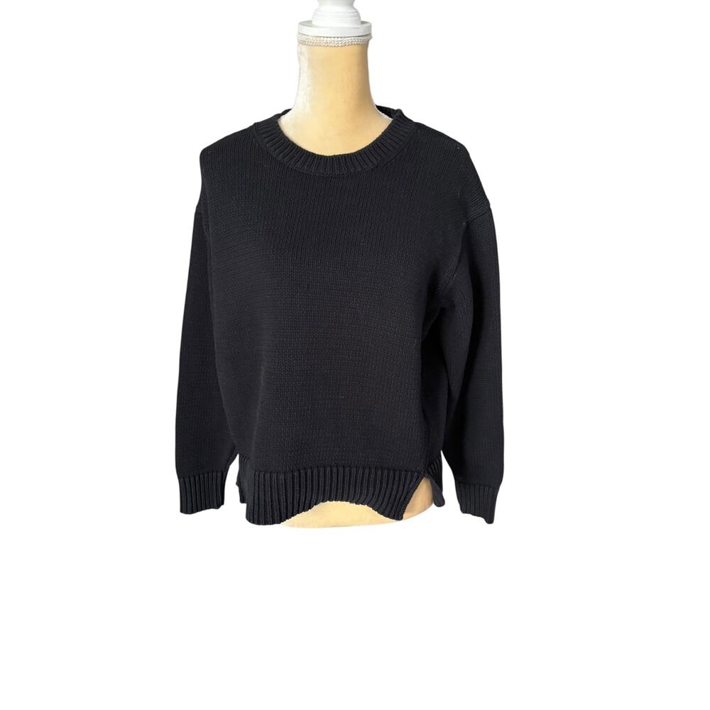 Everlane Black Sweater Crew Neck Size Medium Cotton Blend